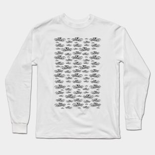 Sombrero Vueltiao in Black and White Ink Pattern Long Sleeve T-Shirt